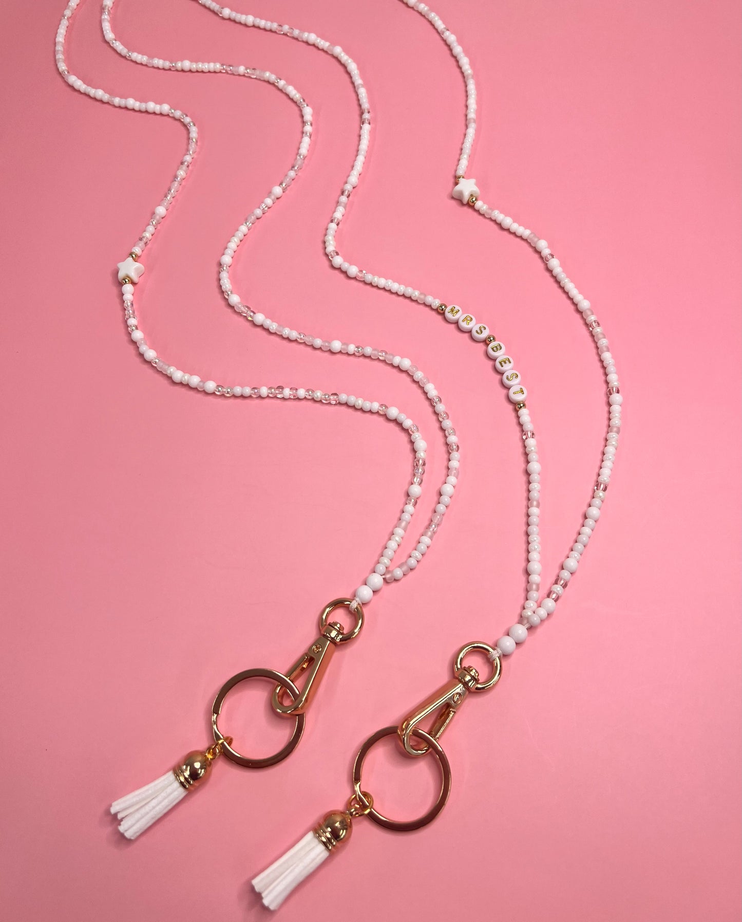 White Neutral Teacher Lanyard