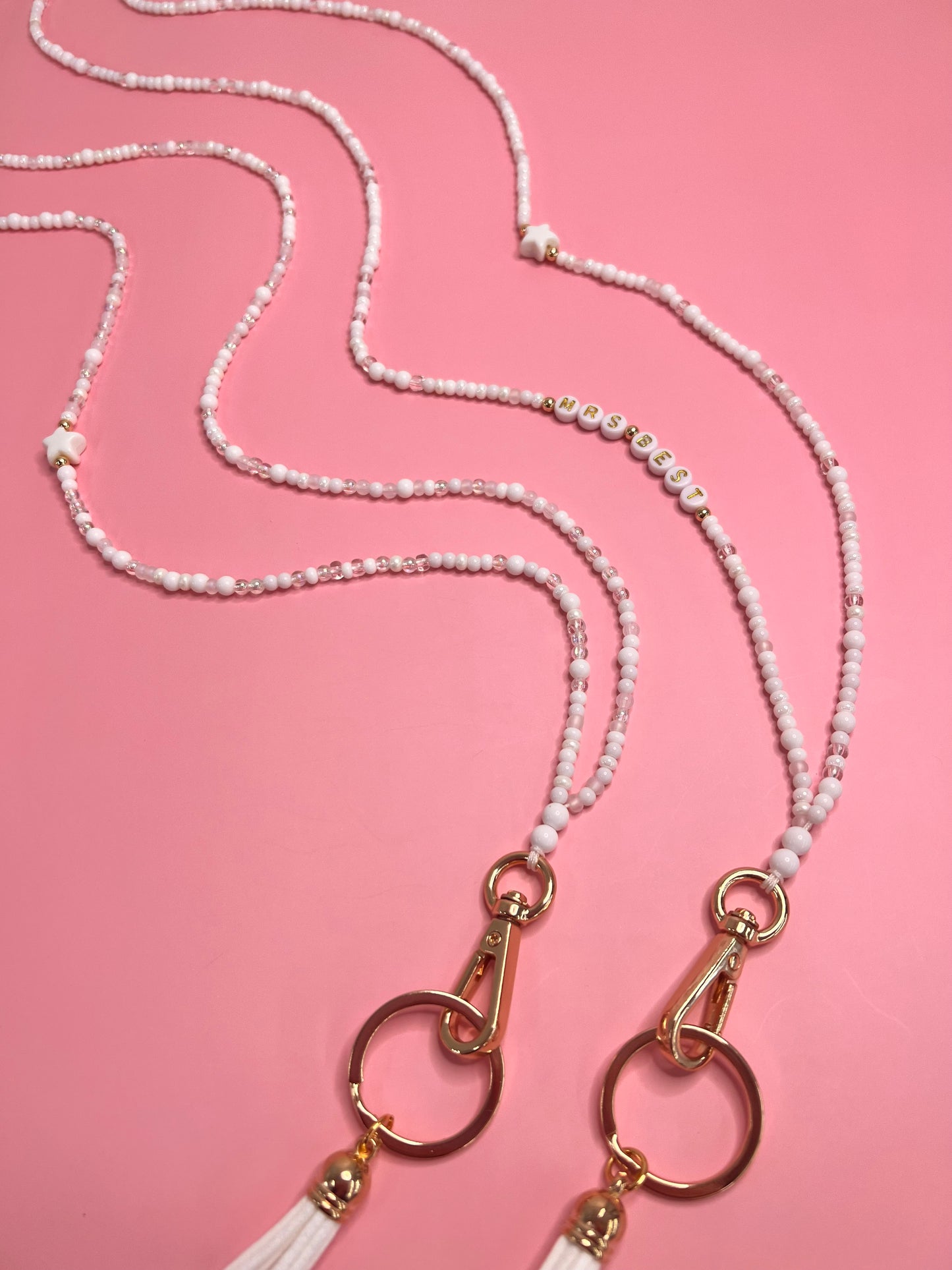 White Neutral Teacher Lanyard