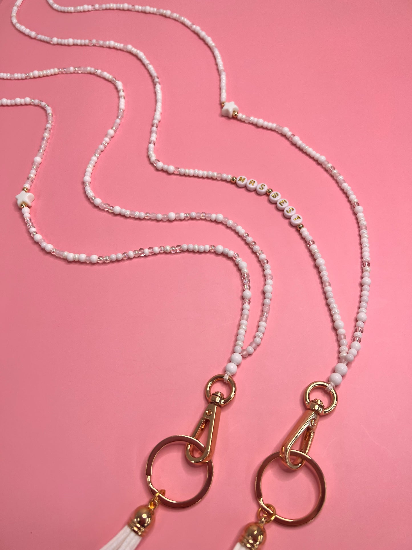 White Neutral Teacher Lanyard