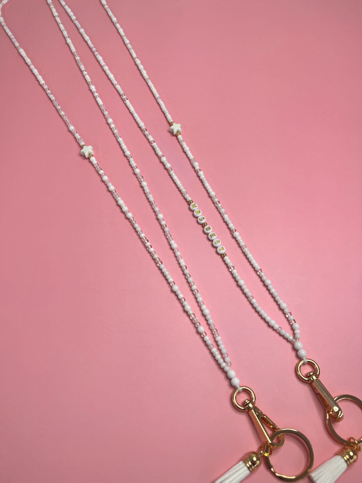 White Neutral Teacher Lanyard