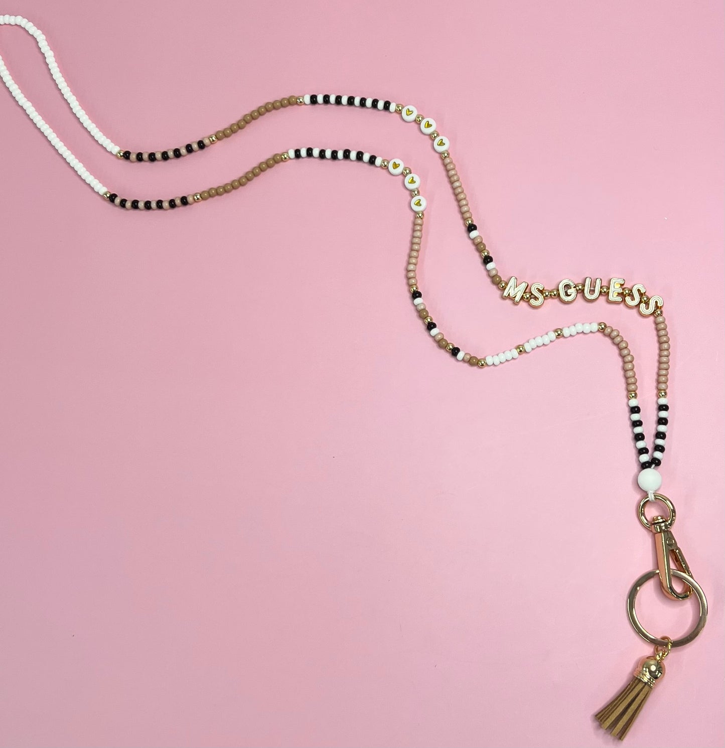 Black and White + Rainbow or Neutral Teacher Lanyards