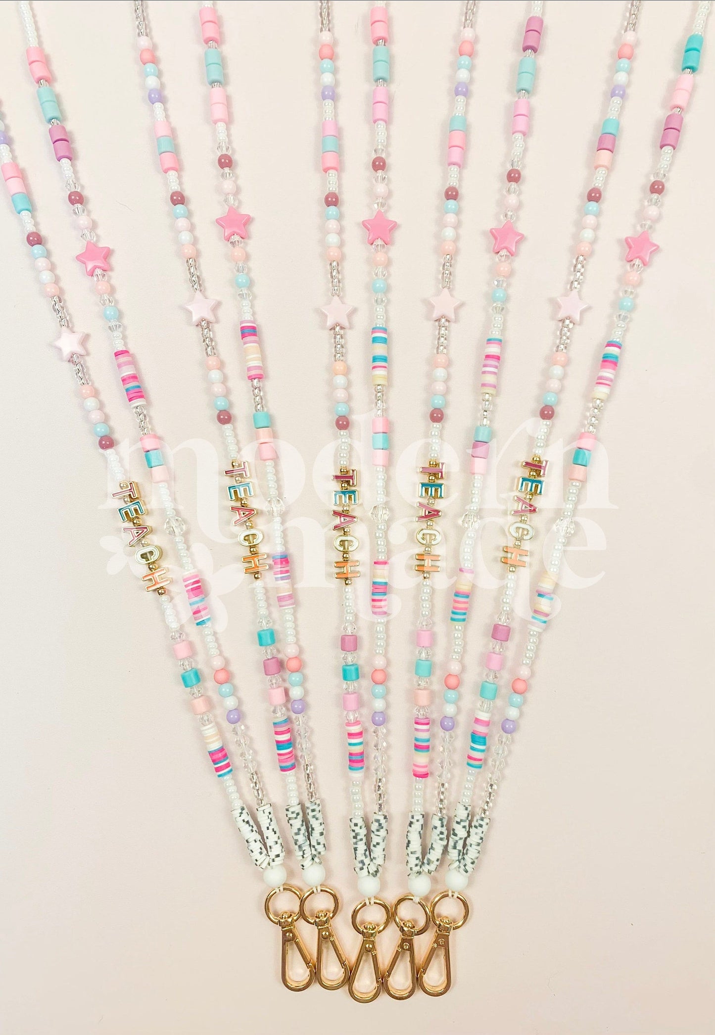 Colorful TEACH Teacher Lanyard