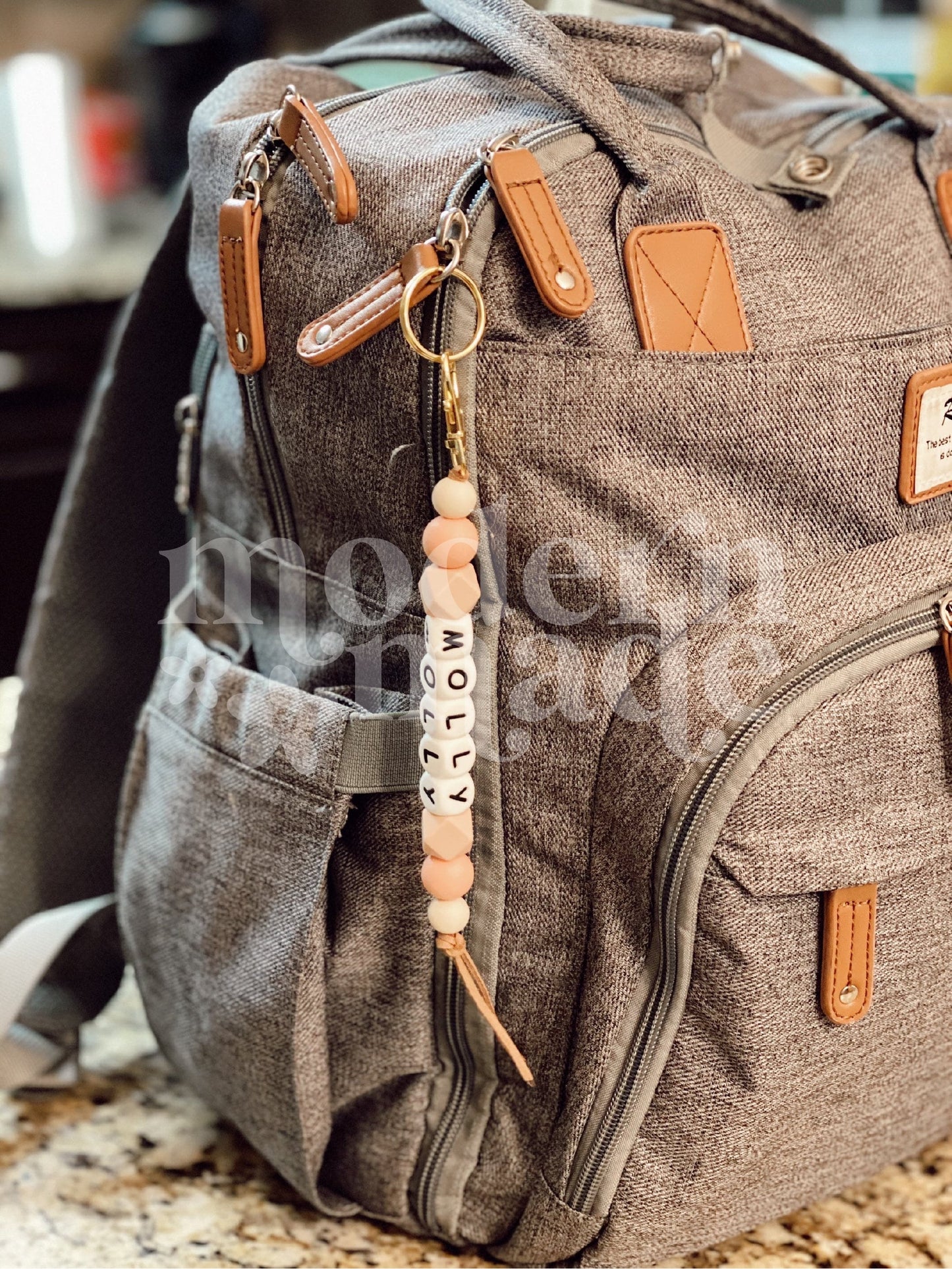 Name Silicone Beaded Keychain