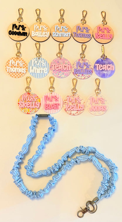 Scrunchie Lanyard with Name Disc