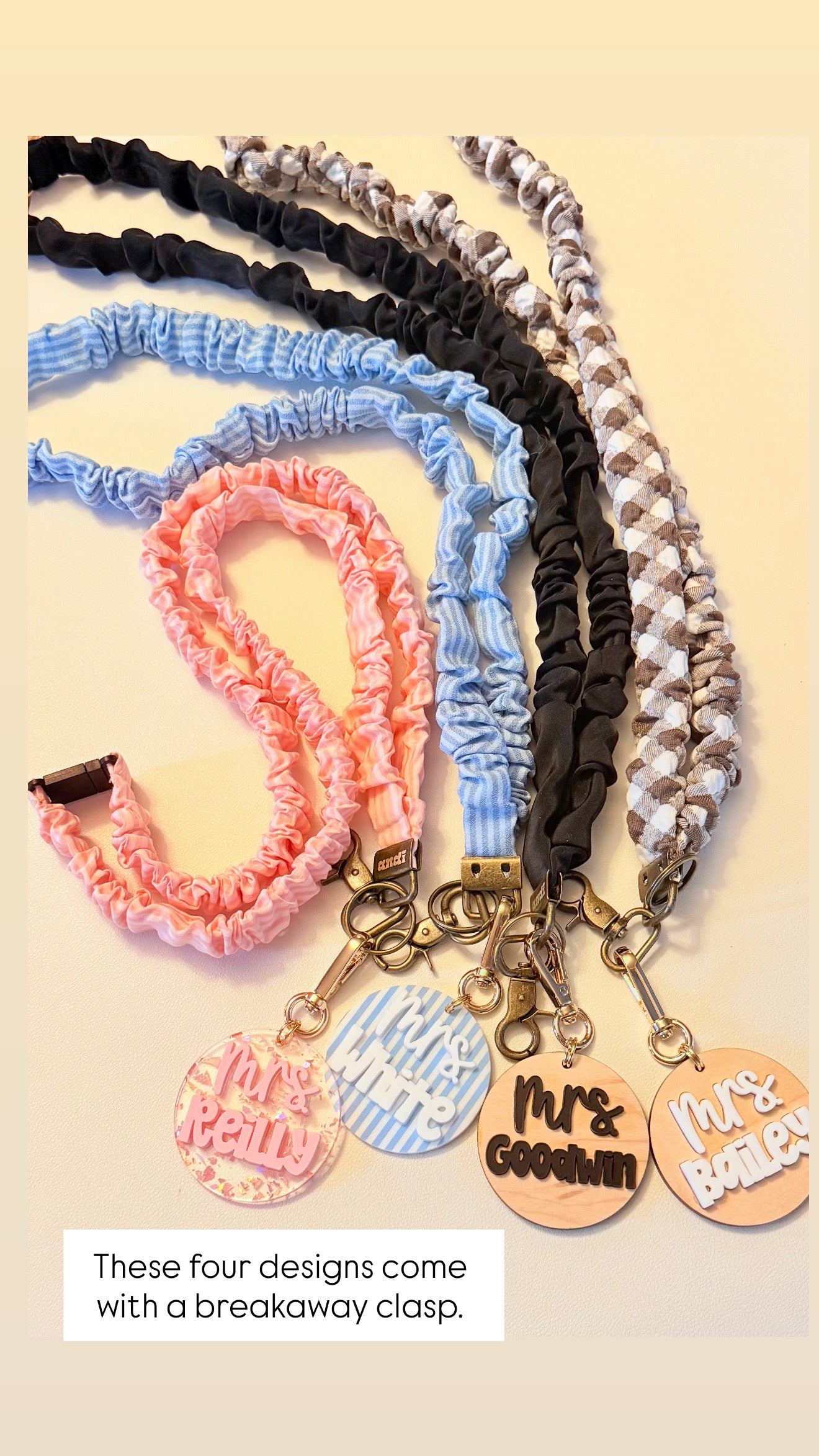 Scrunchie Lanyard with Name Disc