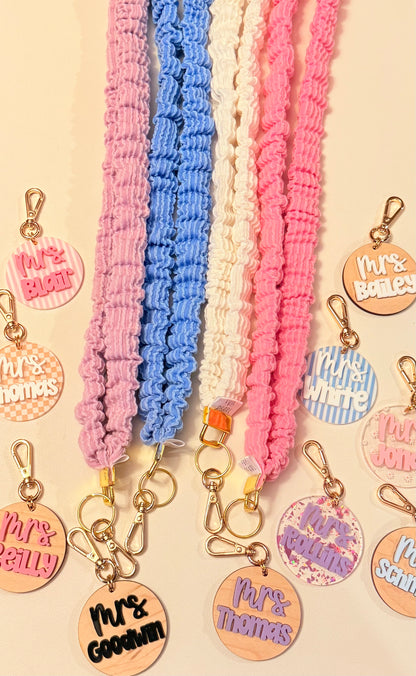 Scrunchie Lanyard with Name Disc