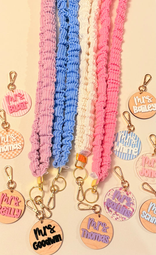 Scrunchie Lanyard with Name Disc