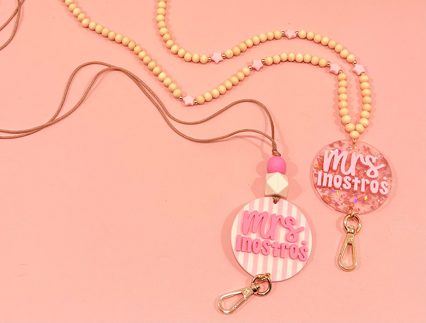 New * Personalized Pink Lanyard or Keychains