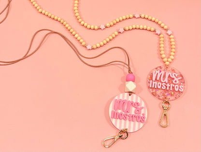 New * Personalized Pink Lanyard or Keychains