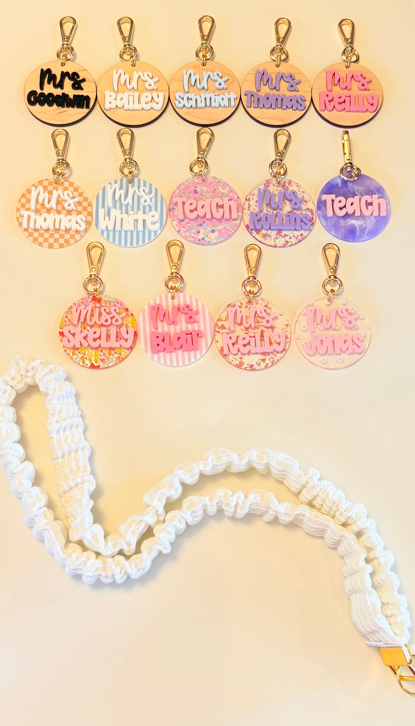 Scrunchie Lanyard with Name Disc