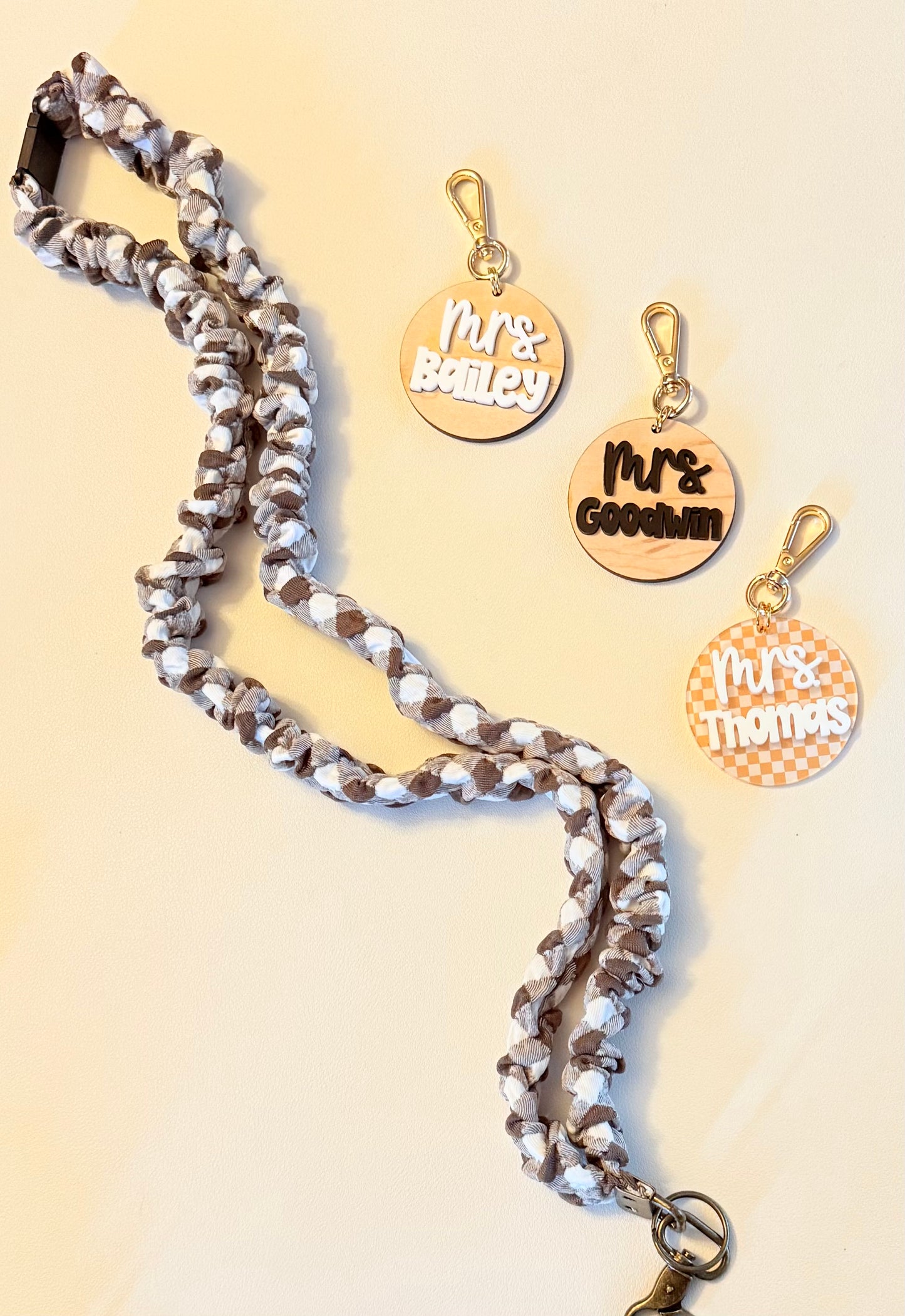 Scrunchie Lanyard with Name Disc