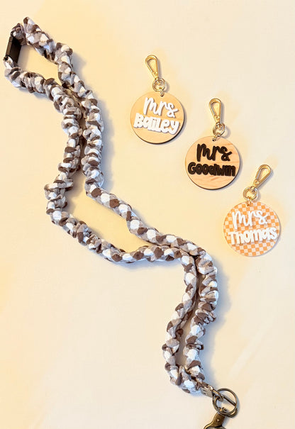 Scrunchie Lanyard with Name Disc