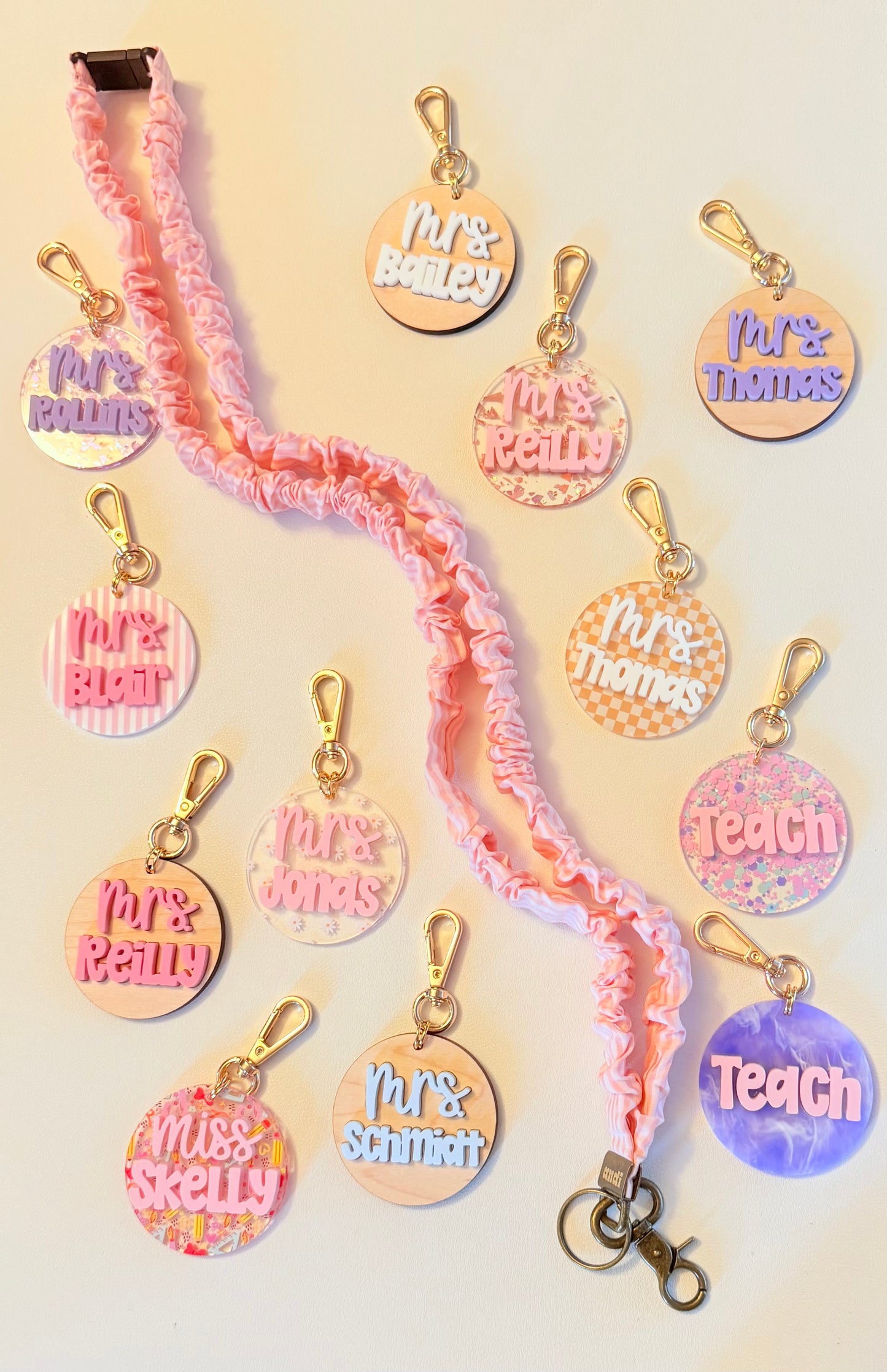 Scrunchie Lanyard with Name Disc