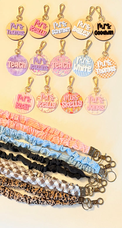 Scrunchie Lanyard with Name Disc