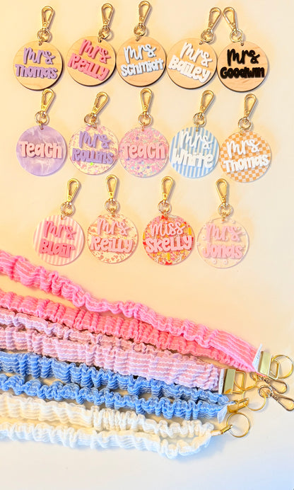 Scrunchie Lanyard with Name Disc