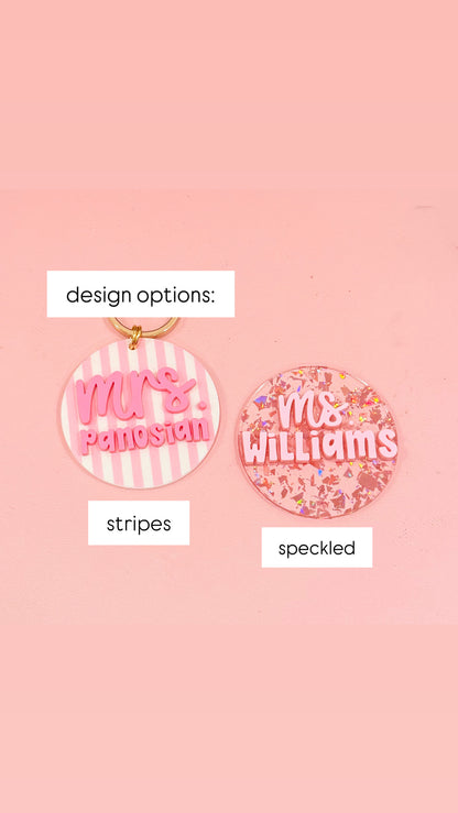 New * Personalized Pink Lanyard or Keychains