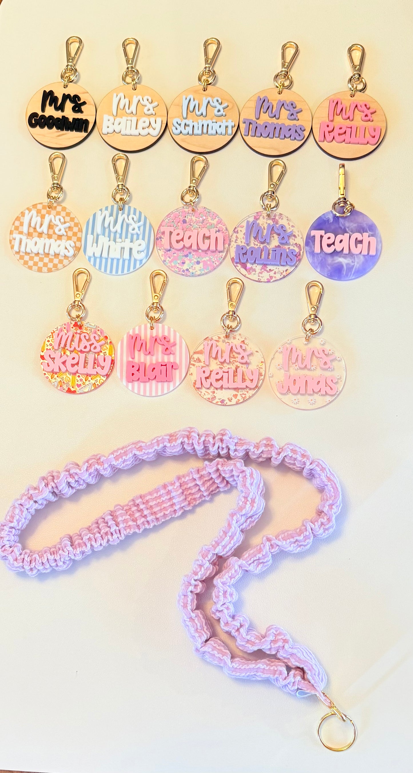 Scrunchie Lanyard with Name Disc