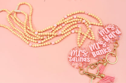 New * Personalized Pink Lanyard or Keychains