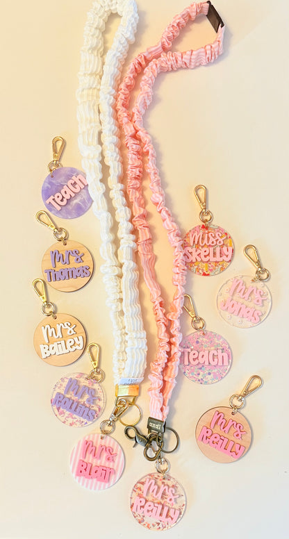 Scrunchie Lanyard with Name Disc