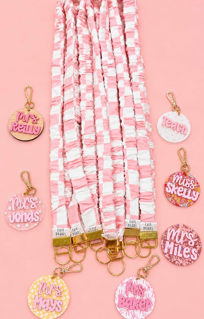 Scrunchie Lanyard with Name Disc
