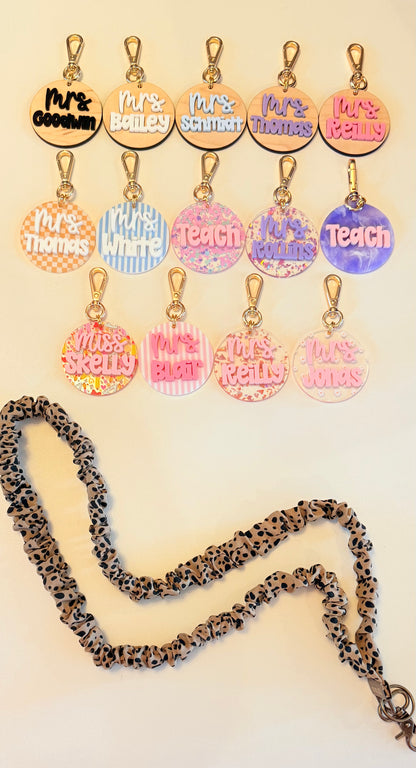 Scrunchie Lanyard with Name Disc