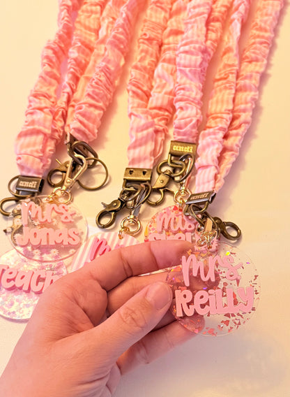Scrunchie Lanyard with Name Disc