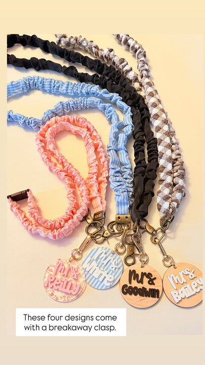Scrunchie Lanyard with Name Disc