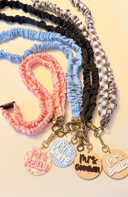 Scrunchie Lanyard with Name Disc