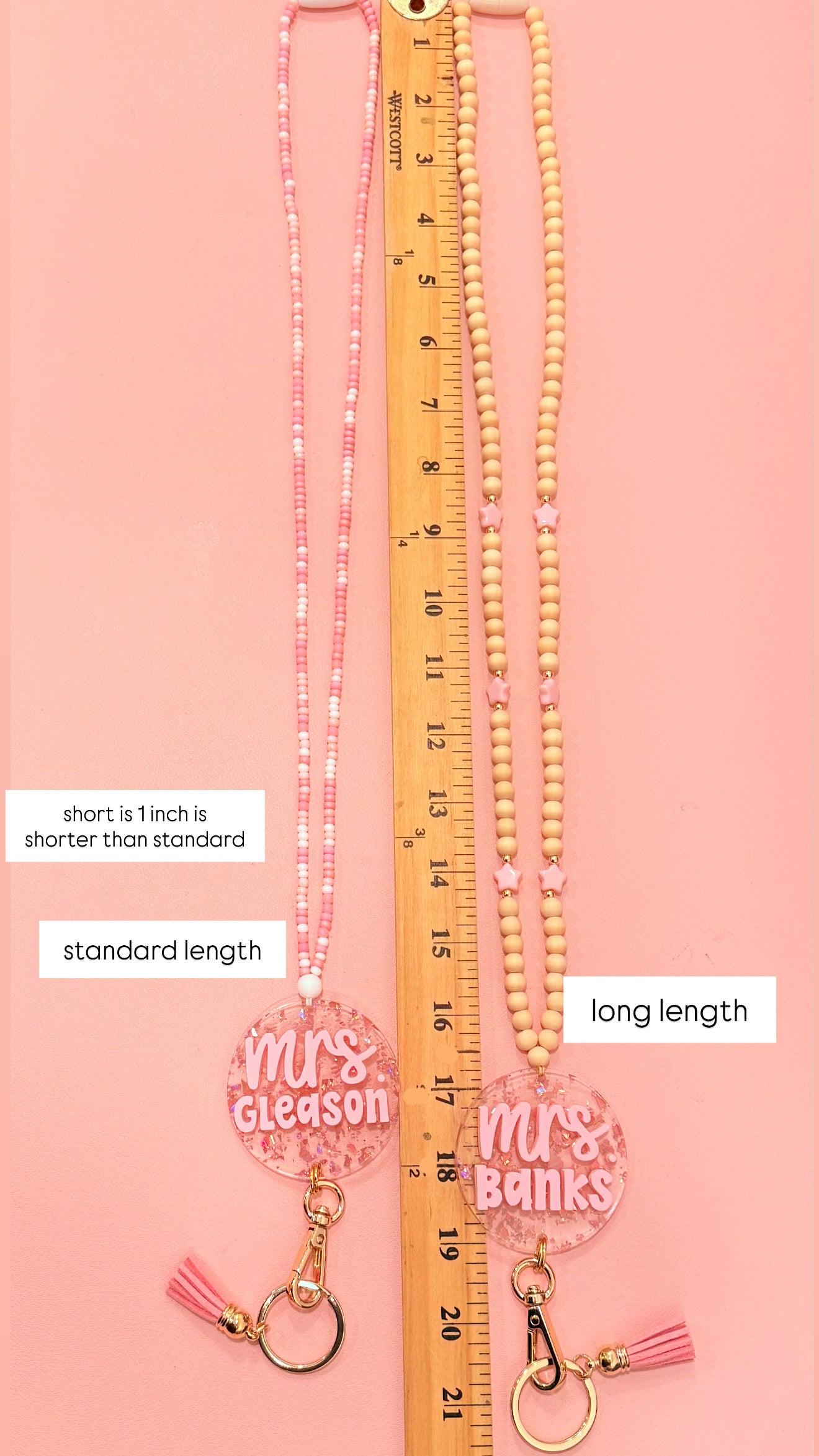 New * Personalized Pink Lanyard or Keychains