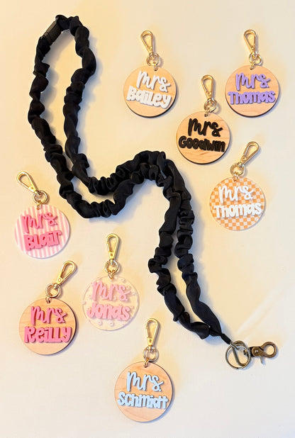 Scrunchie Lanyard with Name Disc