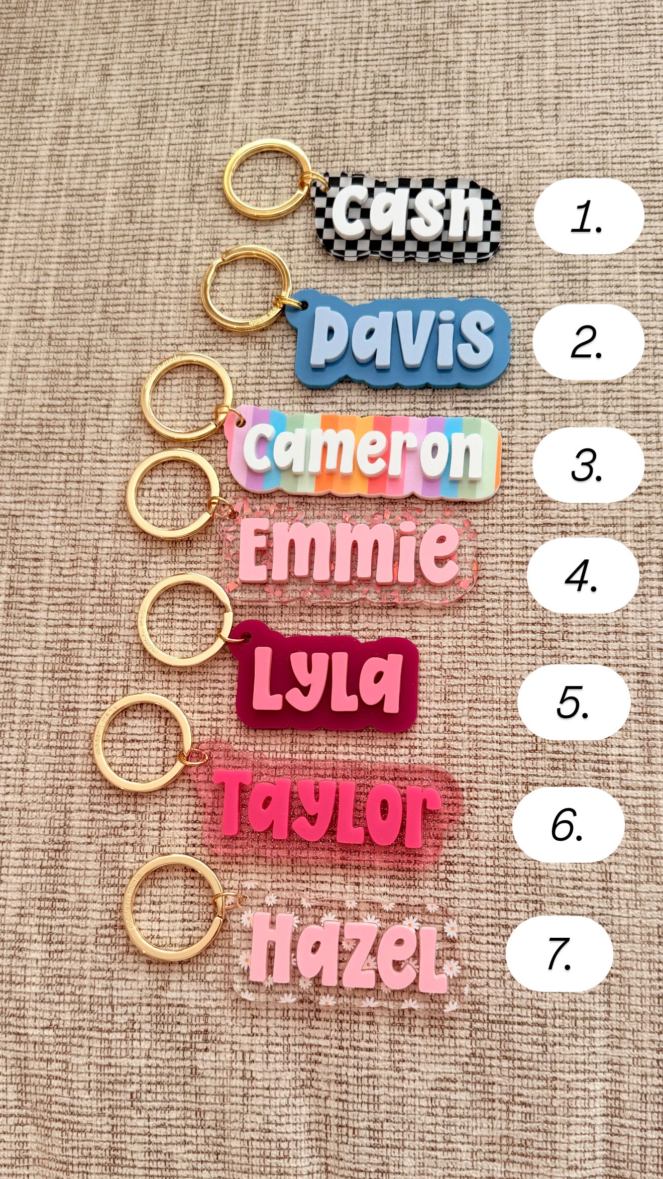 New * Personalized Keychains
