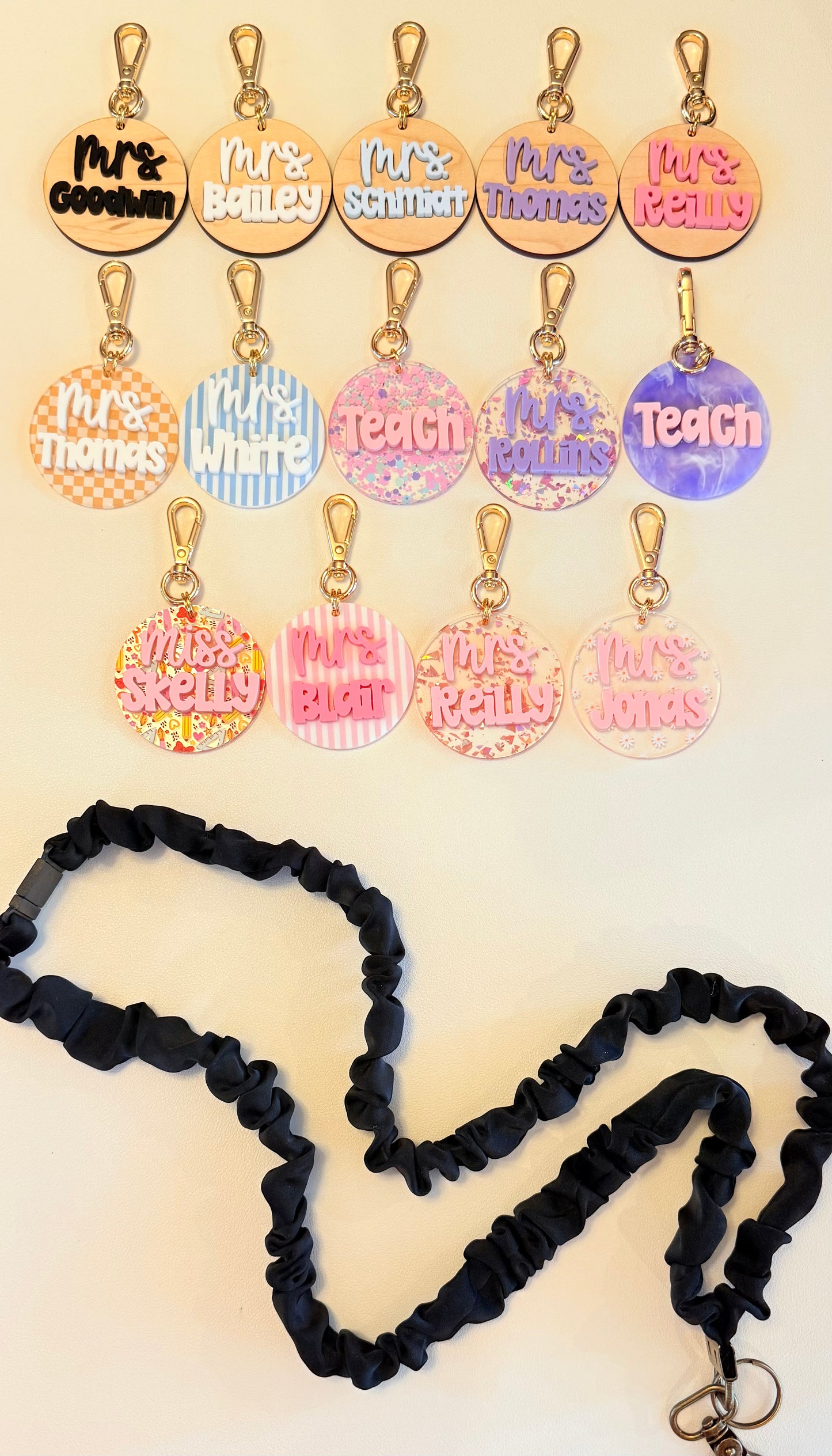 Scrunchie Lanyard with Name Disc