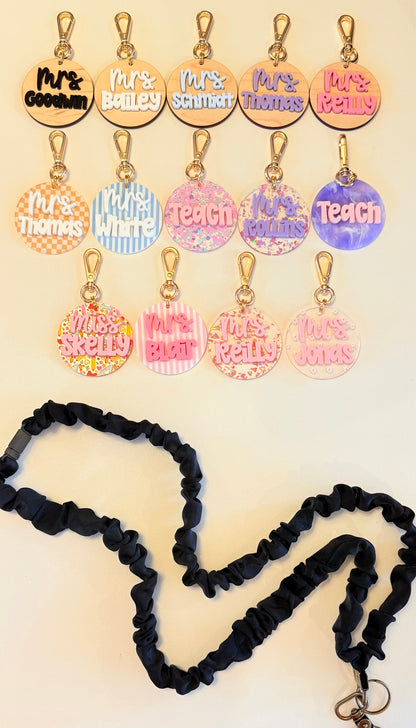 Scrunchie Lanyard with Name Disc