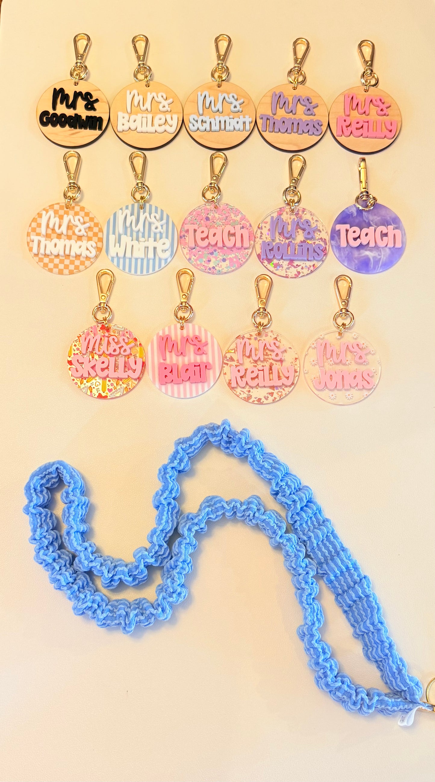 Scrunchie Lanyard with Name Disc