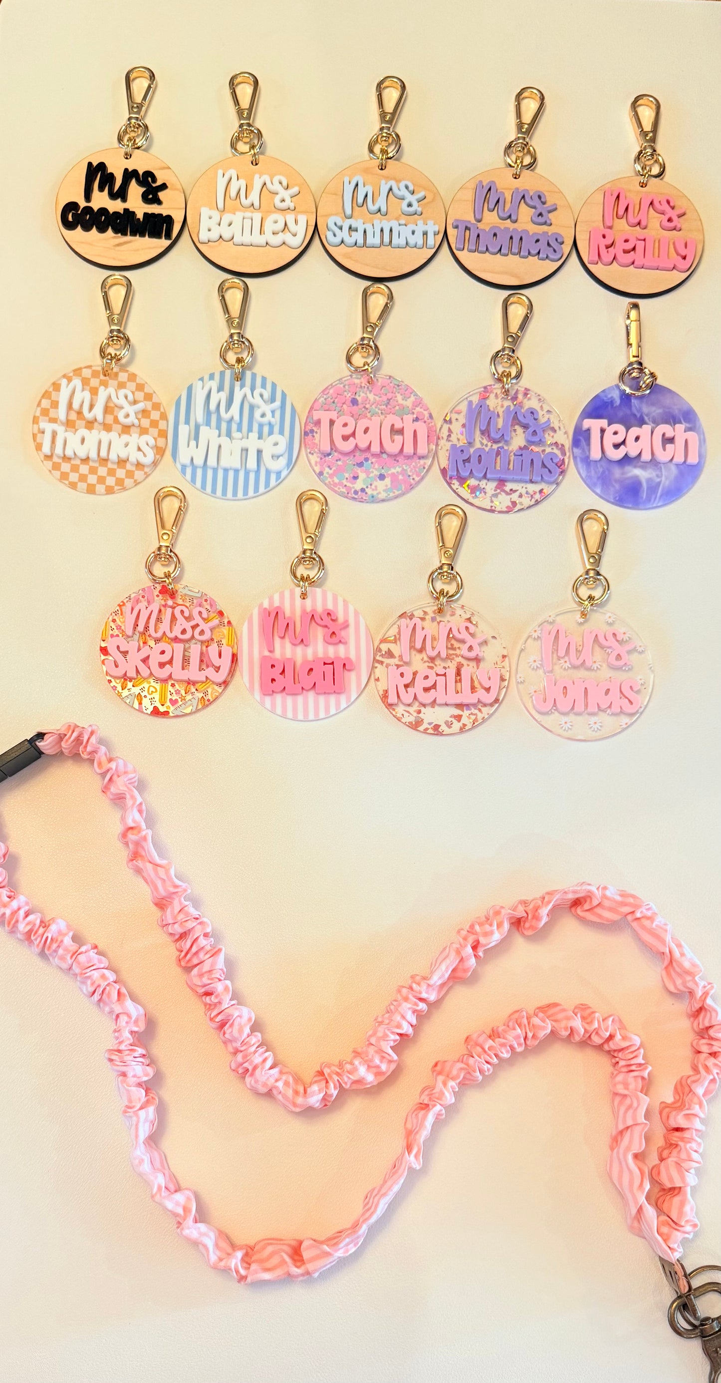 Scrunchie Lanyard with Name Disc