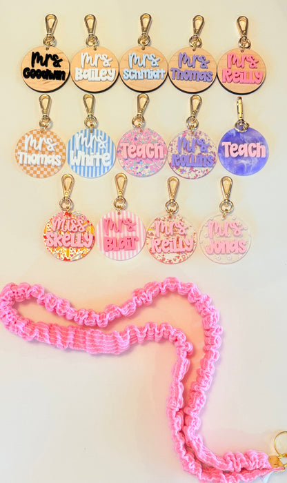 Scrunchie Lanyard with Name Disc