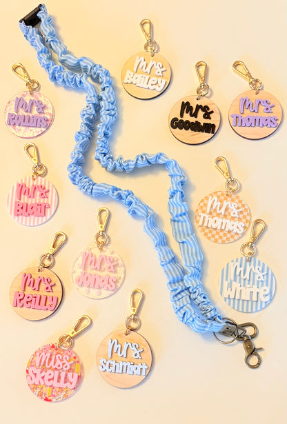 Scrunchie Lanyard with Name Disc