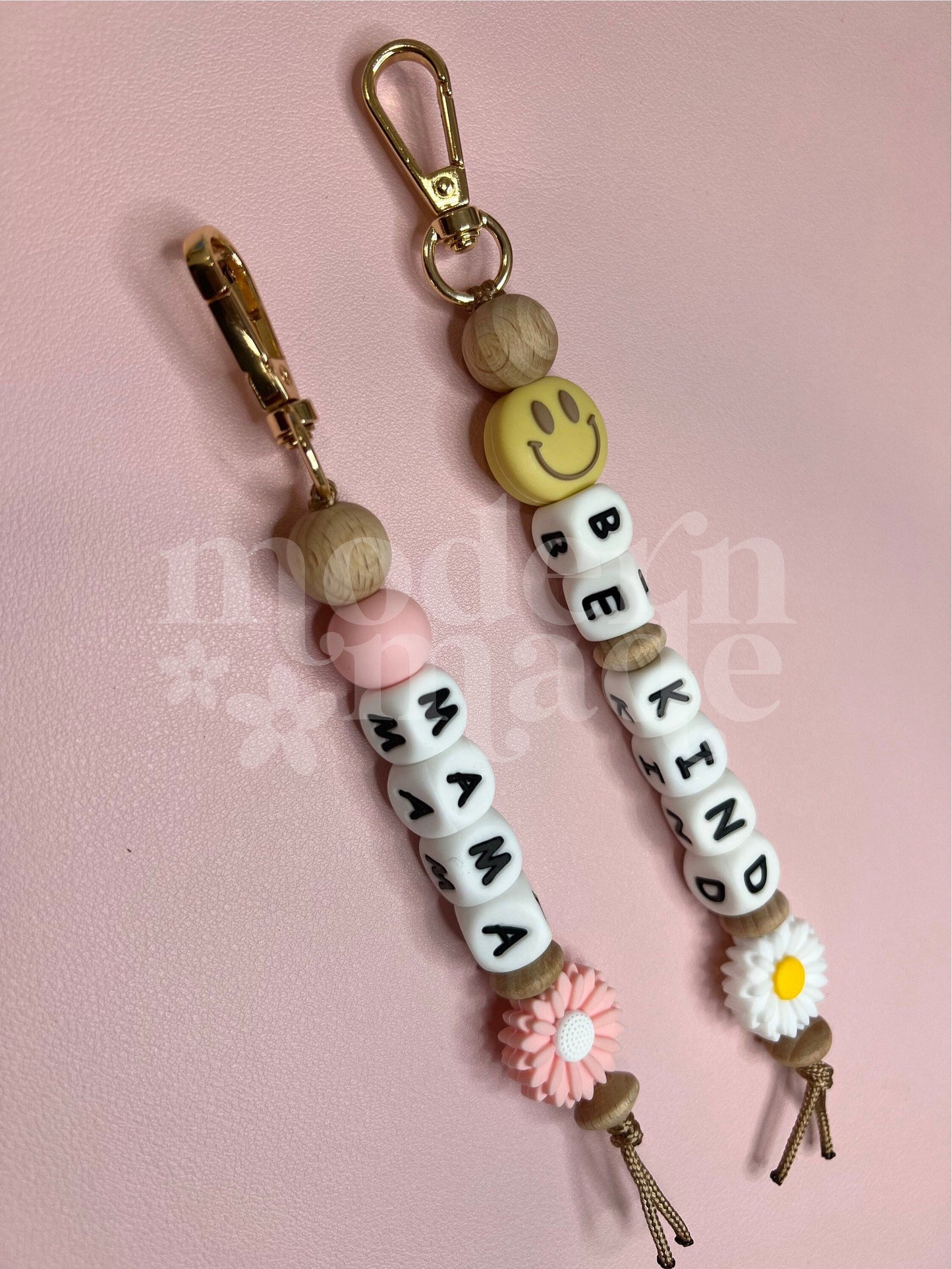 Name Silicone Beaded Keychain