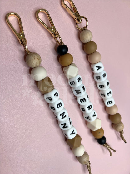 Name Silicone Beaded Keychain