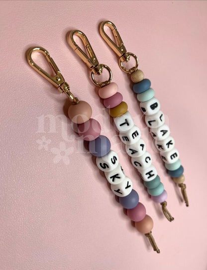 Name Silicone Beaded Keychain