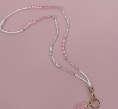 New Pink Seed Bead Lanyard